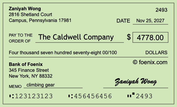 How to write a check for $4,778