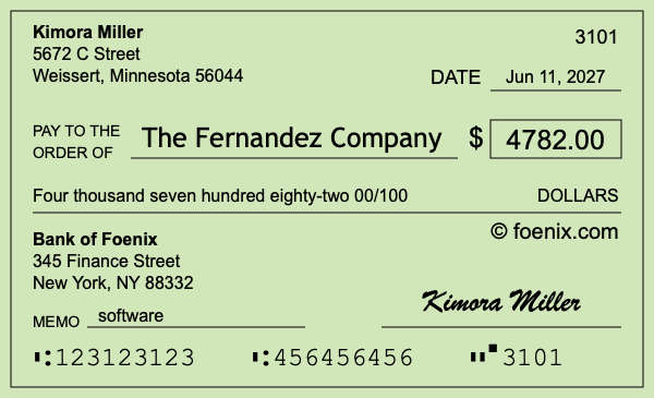 How to write a check for $4,782