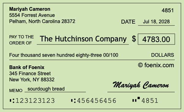 How to write a check for $4,783