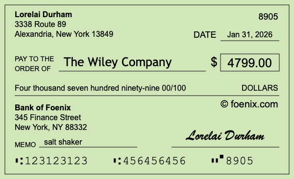 How to write a check for $4,799