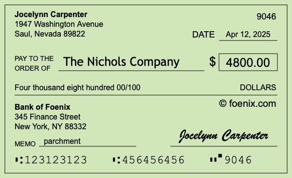 How to write a check for $4,800