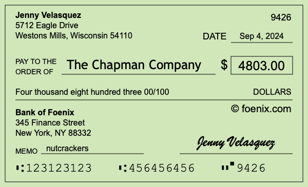 How to write a check for $4,803