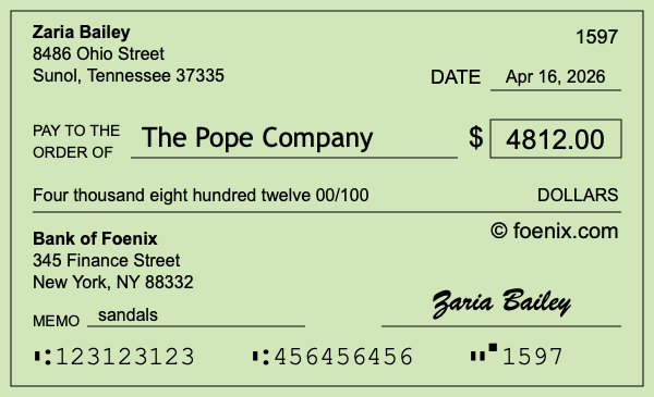 How to write a check for $4,812