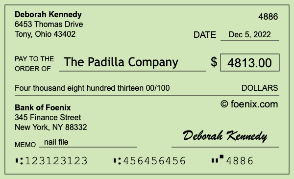 How to write a check for $4,813