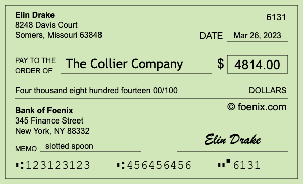 How to write a check for $4,814