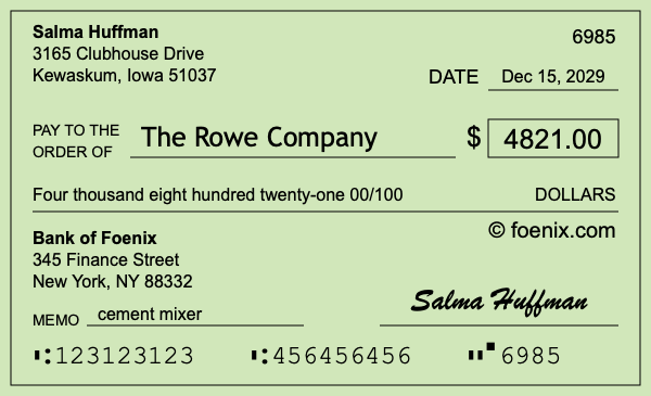 How to write a check for $4,821