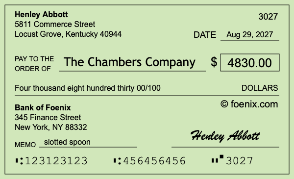 How to write a check for $4,830