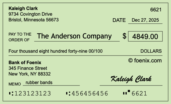 How to write a check for $4,849
