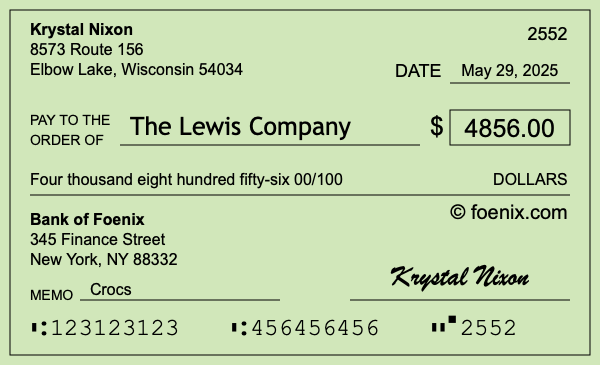 How to write a check for $4,856