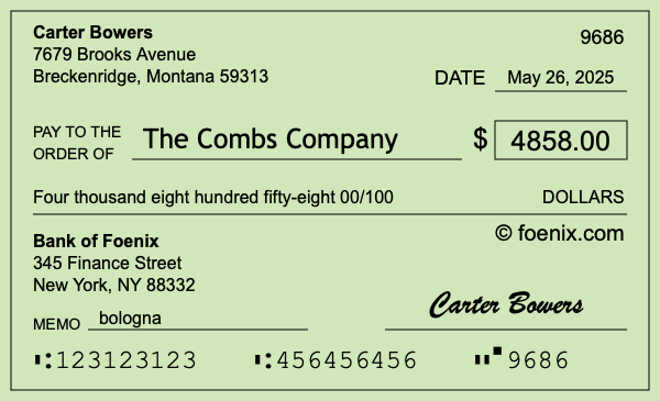 How to write a check for $4,858
