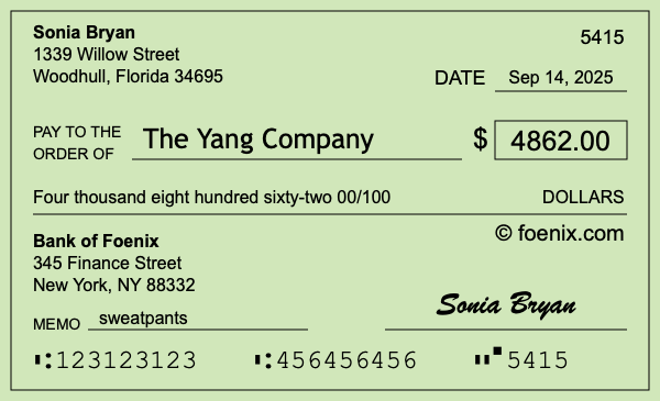 How to write a check for $4,862