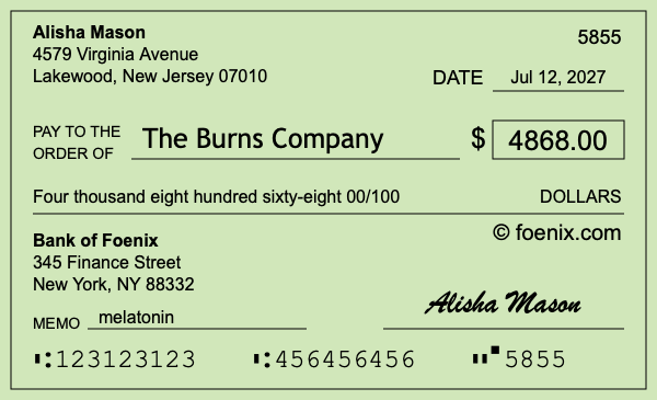 How to write a check for $4,868