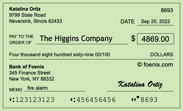 How to write a check for $4,869