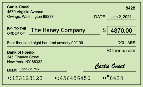 How to write a check for $4,870