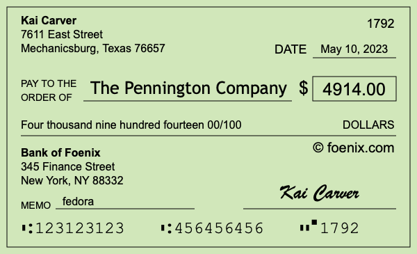 How to write a check for $4,914