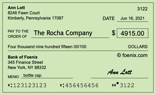 How to write a check for $4,915