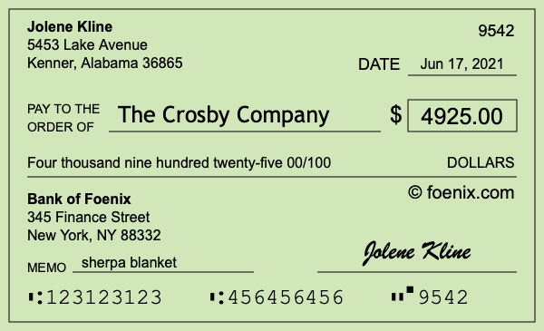 How to write a check for $4,925