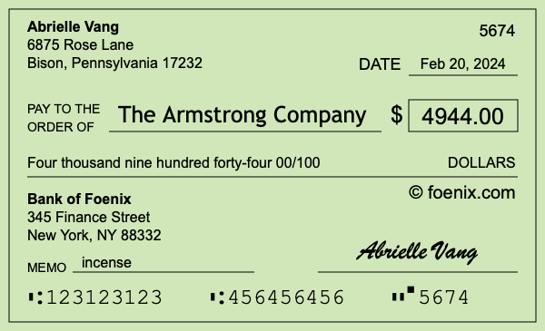 How to write a check for $4,944