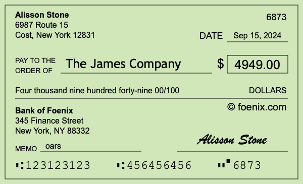 How to write a check for $4,949