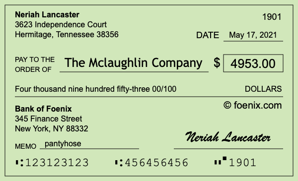 How to write a check for $4,953
