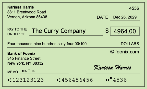 How to write a check for $4,964