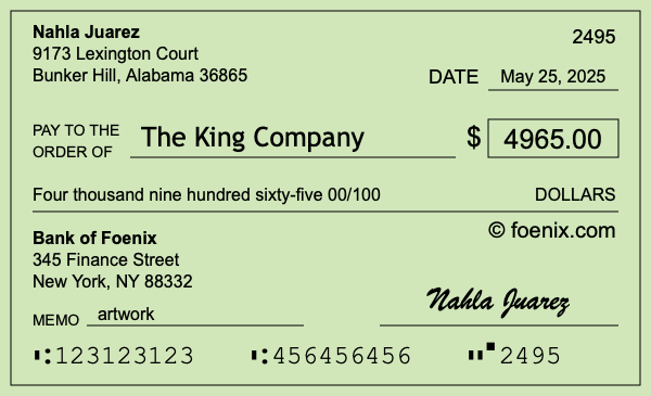 How to write a check for $4,965
