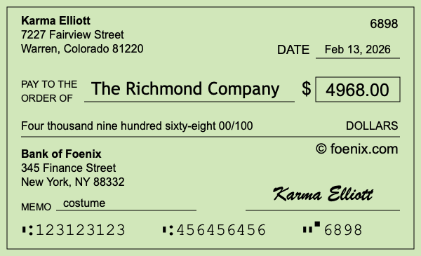 How to write a check for $4,968