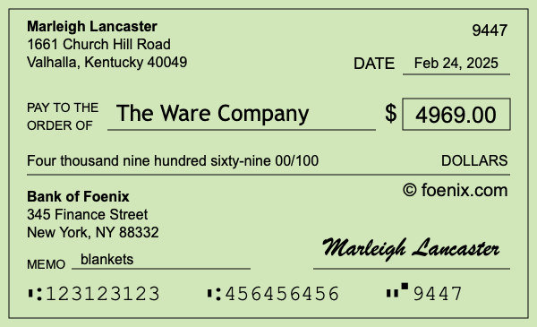 How to write a check for $4,969