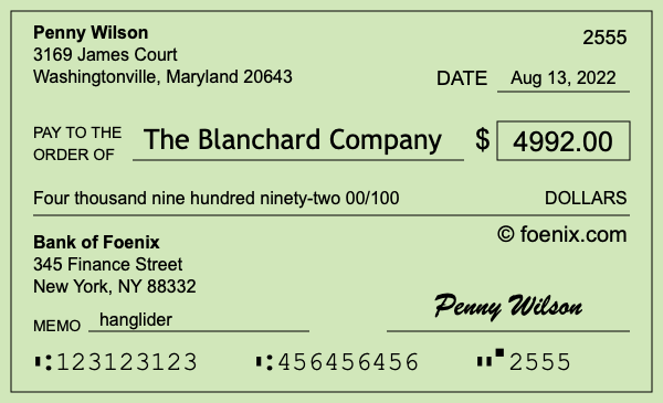 How to write a check for $4,992
