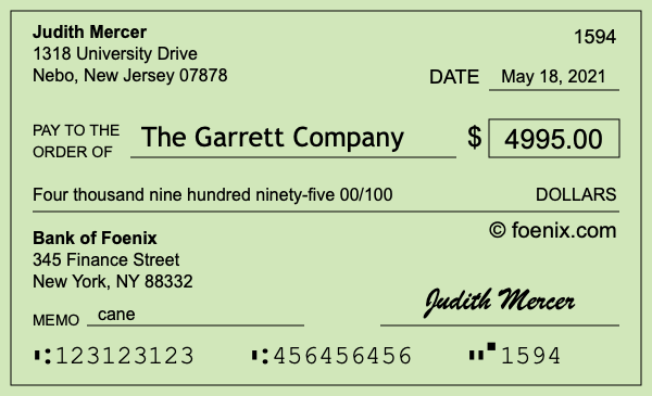 How to write a check for $4,995