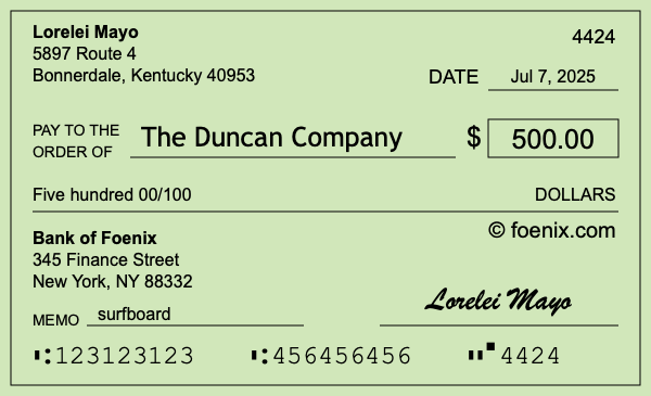 How To Write A Check For 5 500 Dollars