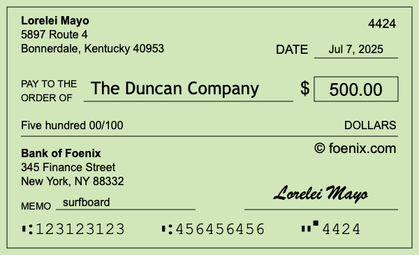 How To Write A Check For 500