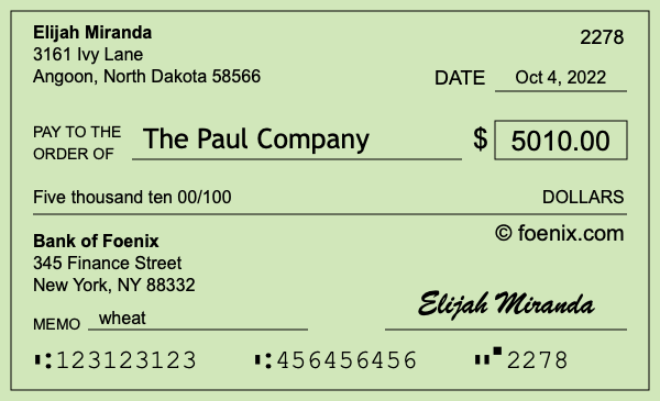 How to write a check for $5,010
