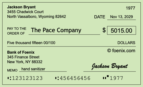 How to write a check for $5,015