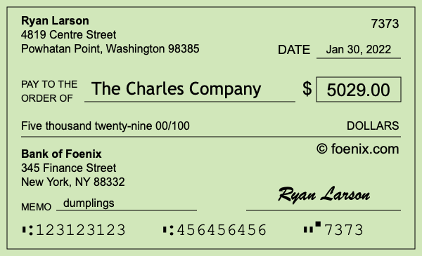 How to write a check for $5,029