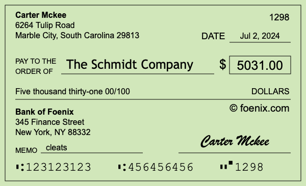 How to write a check for $5,031