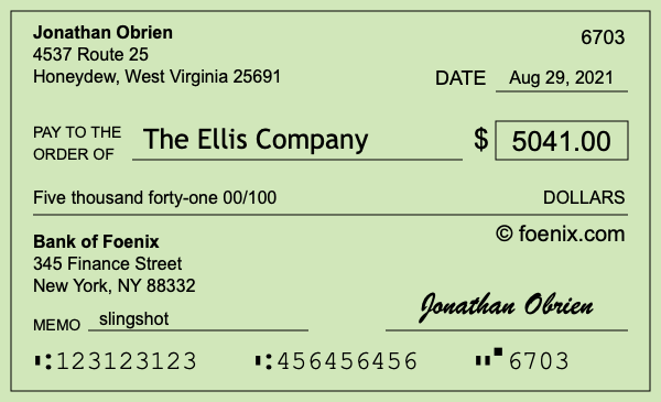 How to write a check for $5,041