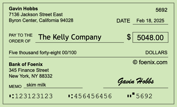 How to write a check for $5,048