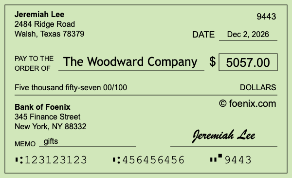 How to write a check for $5,057