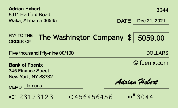 How to write a check for $5,059