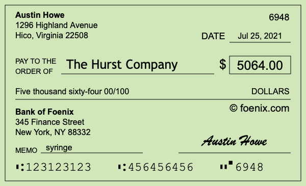 How to write a check for $5,064