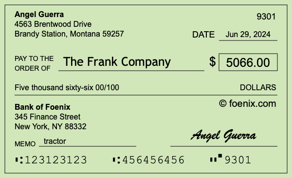 How to write a check for $5,066