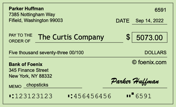 How to write a check for $5,073