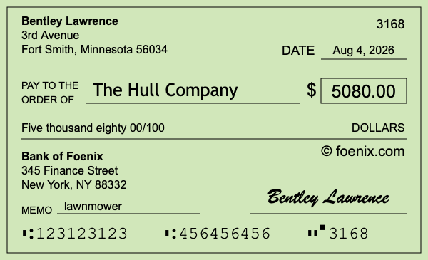 How to write a check for $5,080