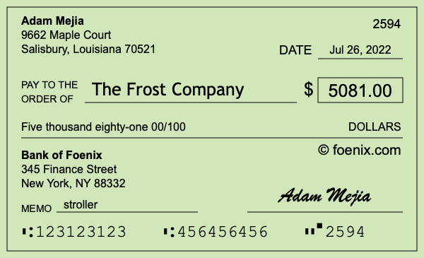 How to write a check for $5,081