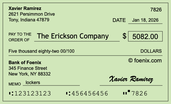 How to write a check for $5,082