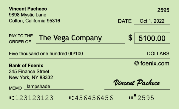How to write a check for $5,100