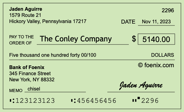 How to write a check for $5,140