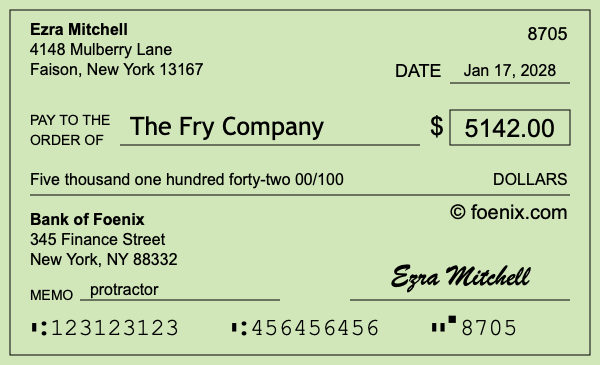 How to write a check for $5,142