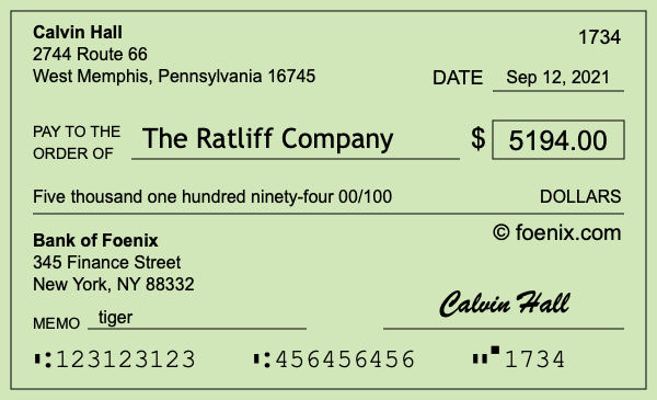 How to write a check for $5,194